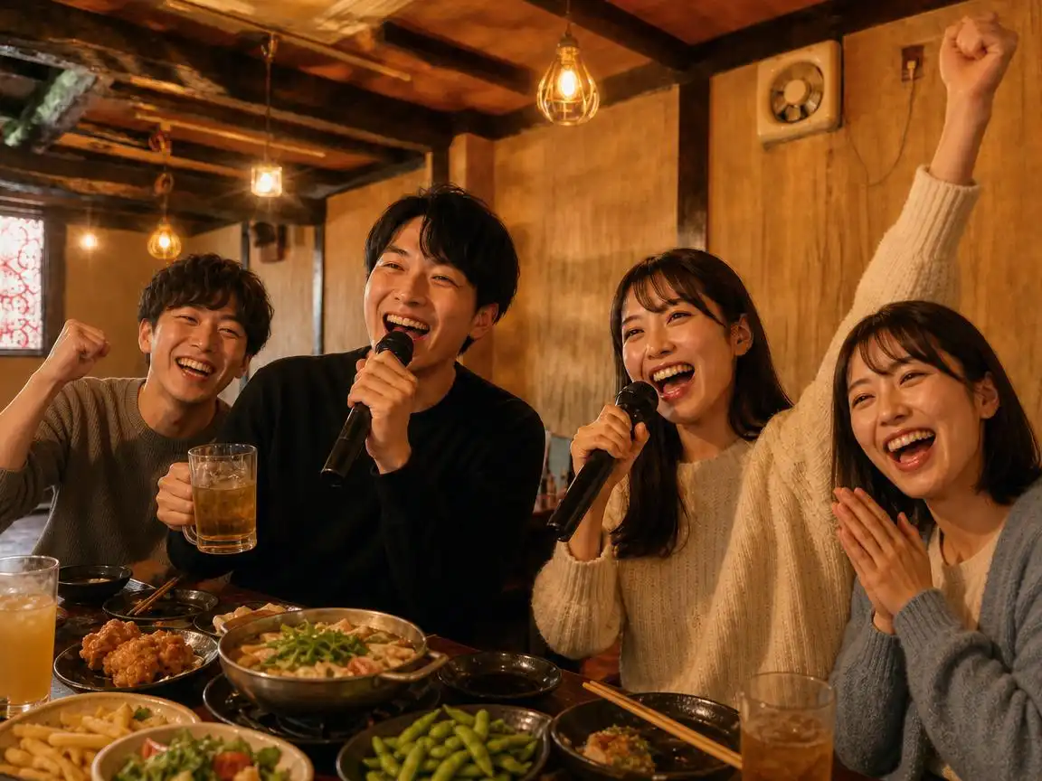 終電後の二次会に